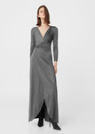 Vestido largo gris plata de Mango para Navidad 2016
