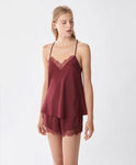 Pijama de seda rojo de Oysho para Navidad 2016