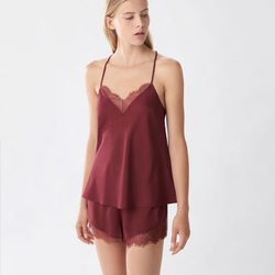 Pijama de seda rojo de Oysho para Navidad 2016