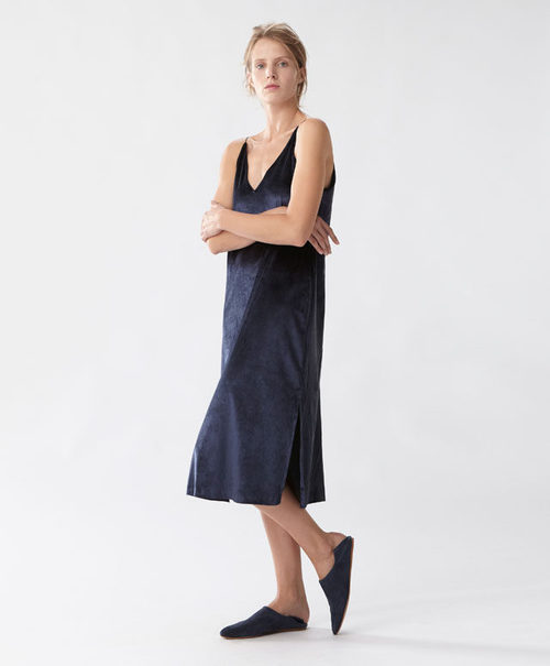 Camisón de terciopelo azul de Oysho para Navidad 2016