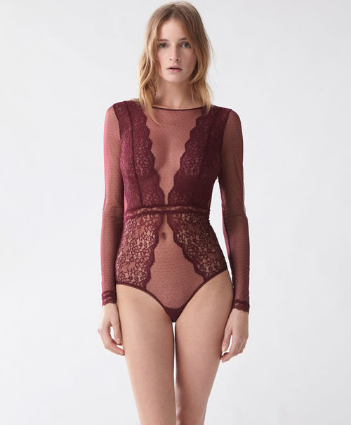 Body burdeos de Oysho para Navidad 2016