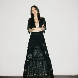 Vestido largo de color negro de Pull&Bear para Navidad 2016