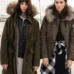 Parkas verde y gris de Pull&Bear invierno 2017