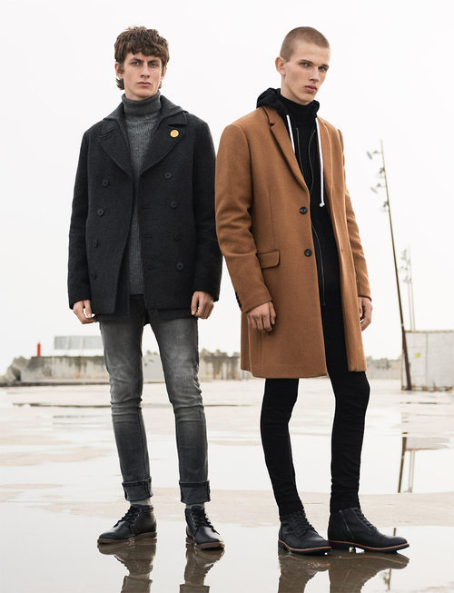 Abrigos de paño de Pull&Bear invierno 2017