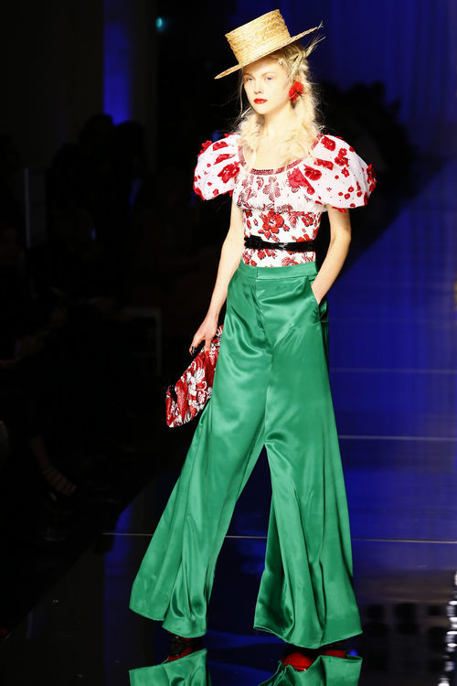 Pantalón verde de Jean Paul Gaultier primavera/verano 2017 en la Semana de la Alta Costura de París