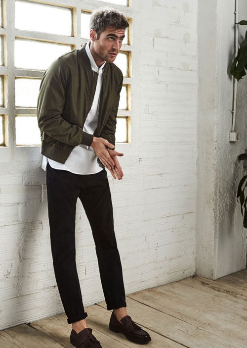 Bomber de color verde de Stradivarius colección masculina invierno 2017