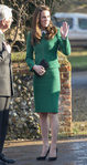Kate Middleton con un traje verde en enero de 2017