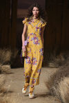 Vestido amarillo estampado de Coach otoño/invierno 2017/2018 en la New York Fashion Week