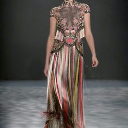 Vestido multicolor de Marchesa otoño/invierno 2017/2018 en la New York Fashion Week