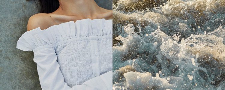 Camisa de escote bardot de Bershka campaña primavera/verano 2017