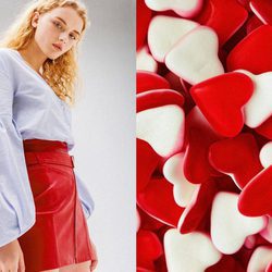 Falda de cuero roja de Bershka campaña primavera/verano 2017