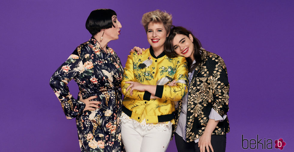 Rossy de Palma, Tania Llasera y Barbie Ferreira posando para la primavera/verano 2017 de Violeta by Mango