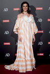Raquel Sánchez Silva con un vestido de rayas en los Premios AD 2017