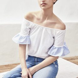 Camisa de escote bardot de Lefties primavera/verano 2017