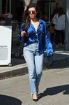 Kourtney Kardashian con un look pijamero en Los Ángeles