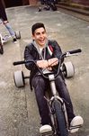 Marc Márquez con una chaqueta de cuero de su propia colección con Pull&Bear