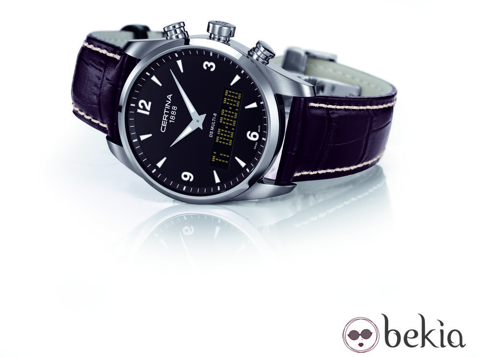 Reloj de hombre con correa de piel marrón DS MULTI-8 de Certina
