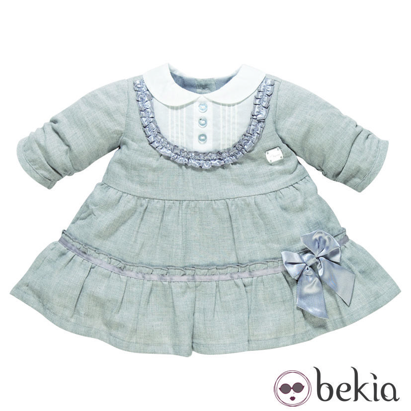 Vestido gris y blanco de la firma de bebé Chicco