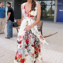 Eva González con un vestido de flores