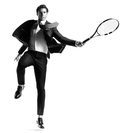 Rafa Nadal con un traje de Tommy Hilfiger en su colección 'THFLEX Edition 2017'
