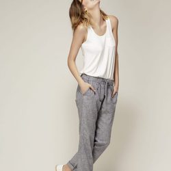 Pantalón gris de lino de la primavera/verano 2017 de Esmara by Lidl