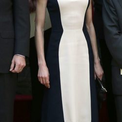 La Reina Letizia con un vestido bicolor en los Premios Nacionales de Cultura de 2015