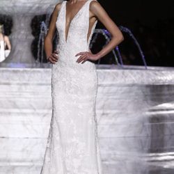 Vestido de organza de la colección 2018 en en la Barcelona Bridal Week