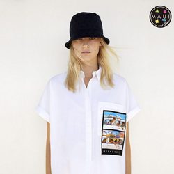 Camisa oversize con bolsillo estampado de la colección cápsula para verano 2017 de Zara y Maui and Sons
