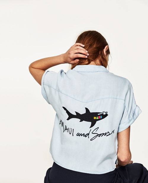 Camisa denim de la colección cápsula para verano 2017 de Zara y Maui and Sons