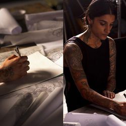 Sara Hunjan trabajando en la colección 'Tattoo' de TOD'S