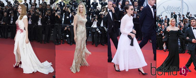 Jessica Chastain, Uma Thurman,  Rooney Mara y Diane Kruger en la clausura del Festival de Cannes