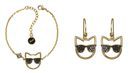 Piezas de la colección de Karl Lagerfeld para Swarovski. Piezas en dorado