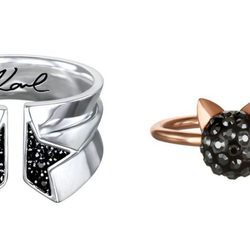 Anillos de la colección de Karl Lagerfeld para Swarovski.