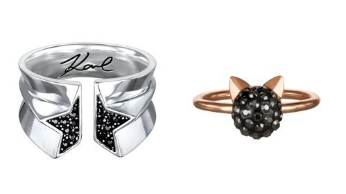 Anillos de la colección de Karl Lagerfeld para Swarovski.
