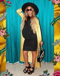 Look casual con vestido negro ajustado premamá de Beyoncé