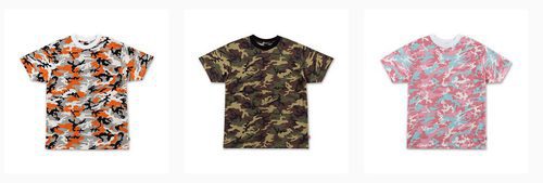 Camisetas de la nueva colección de camuflaje de Kylie Jenner