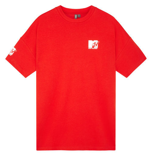 Camiseta roja con logo de MTV de la colección colaborativa 'ASOS x MTV'