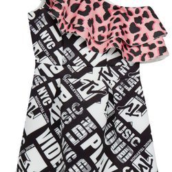Vestido con volante estampado de la colección colaborativa 'ASOS x MTV'