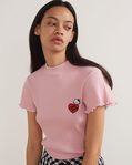 Camiseta de manga corta rosa de la colección de Hello Kitty para Lazy Oaf