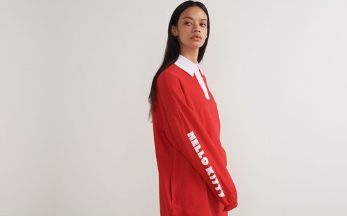 Vestido de rugby rojo de la colección de Hello Kitty para Lazy Oaf