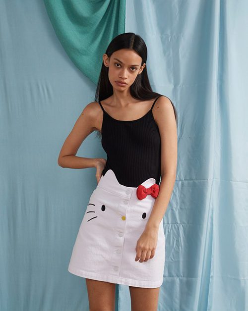 Falda con silueta de Kitty de la colección de Hello Kitty para Lazy Oaf
