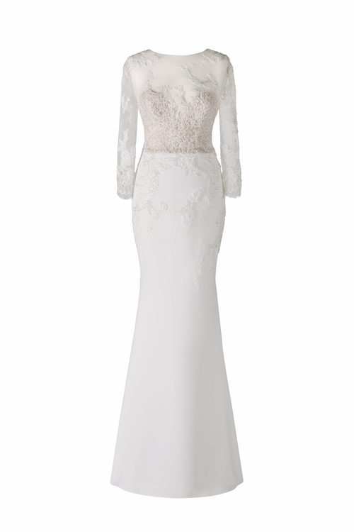 Vestido con guipur y abalorios de la colección Atelier 2018 de Pronovias