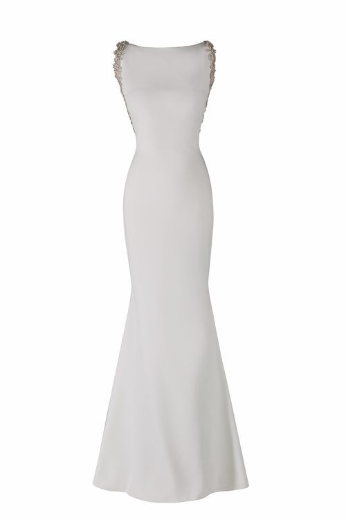 Vestido sin mangas y pedreria de la colección Atelier 2018 de Pronovias