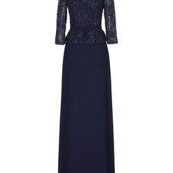 Vestido largo azul marino de la nueva colección de fiesta de Pronovias 2018