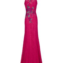 Vestido largo rosa estampado de la nueva colección de fiesta de Pronovias 2018