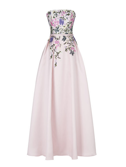 Vestido largo rosa pastel de la nueva colección de fiesta de Pronovias 2018