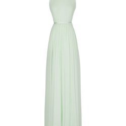 Vestido largo verde menta de la nueva colección de fiesta de Pronovias 2018