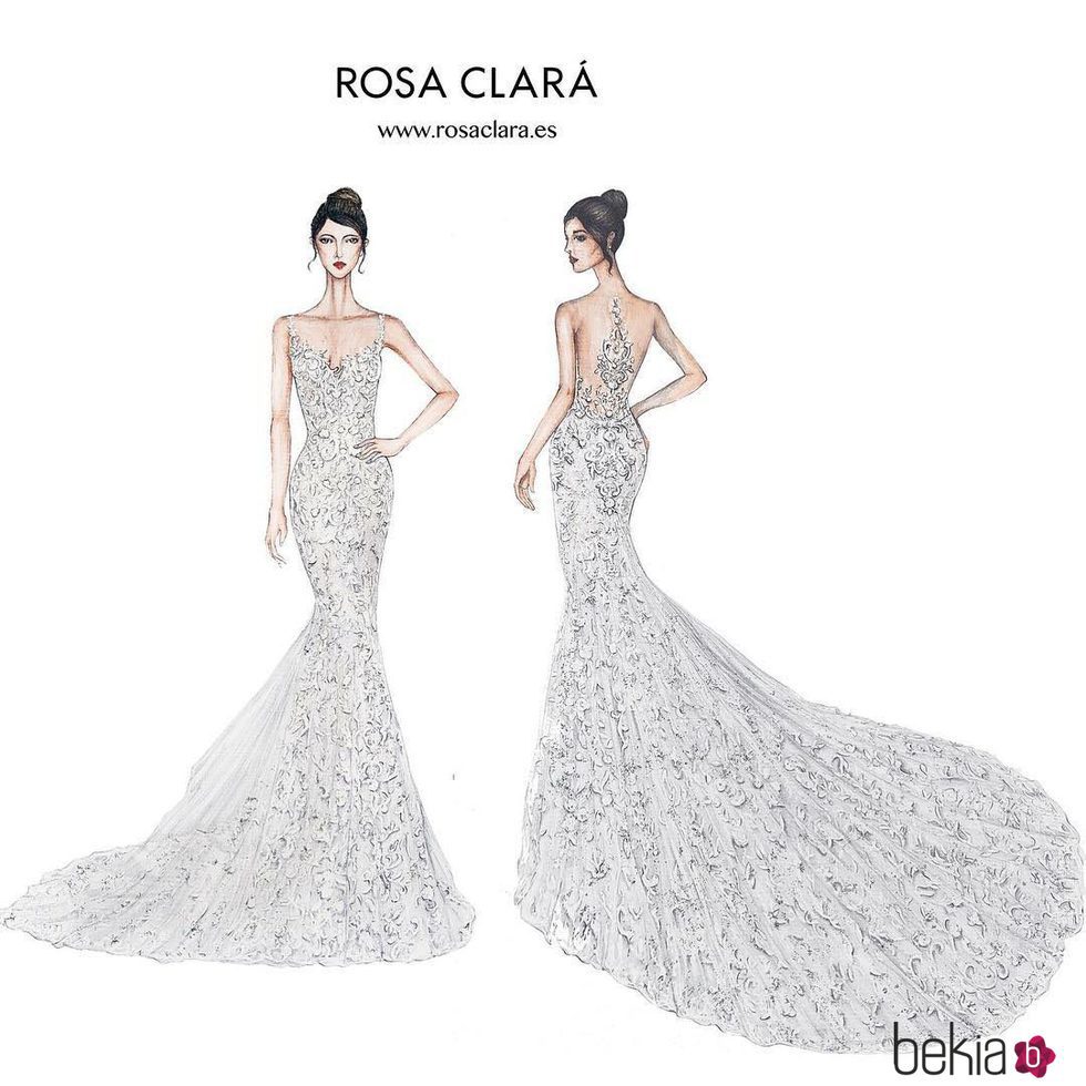 Vestido de Antonella Roccuzzo firmado por Rosa Clará para su boda con Leo Messi