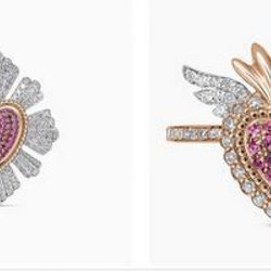 Anillos en forma de corazón de la colección 'Frida ' de la marca Suárez