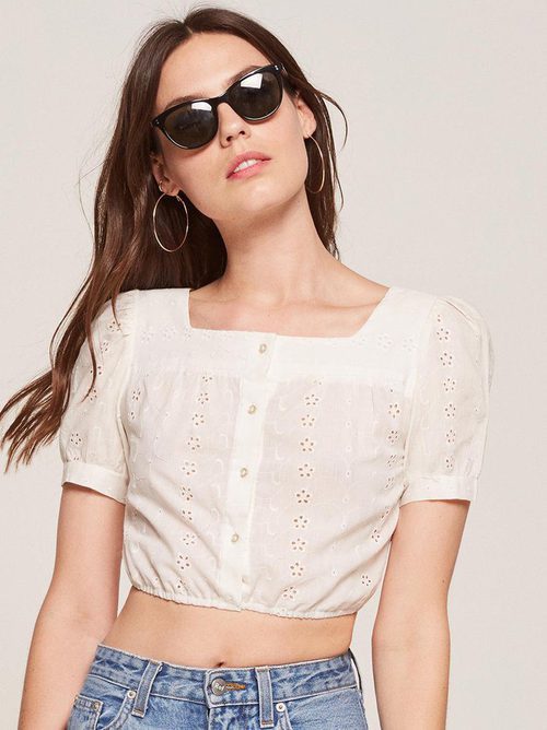 Top blanco de la colección vintage 2017 de Reformation
